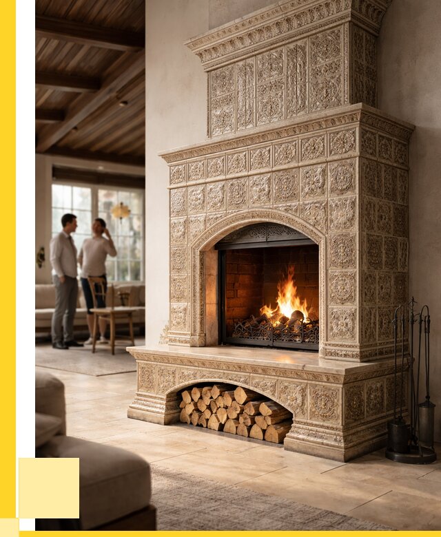 Купить изразцовый камин в Сегеже от 260125 р. | ЭриданСгж