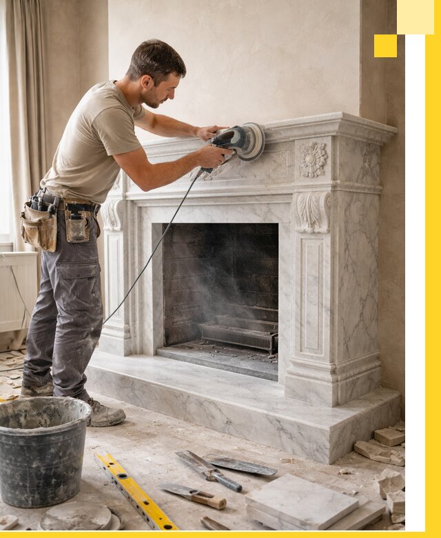 Изготовление и установка мраморных каминов в Сегеже под ключ