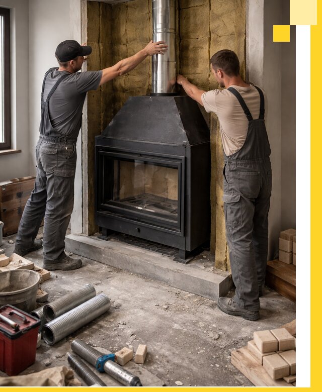 Изготовление и монтаж закрытых каминов в Сегеже под ключ