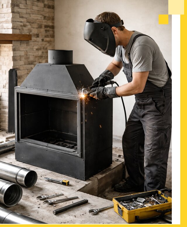 Продажа и установка металлических каминов в Сегеже под ключ