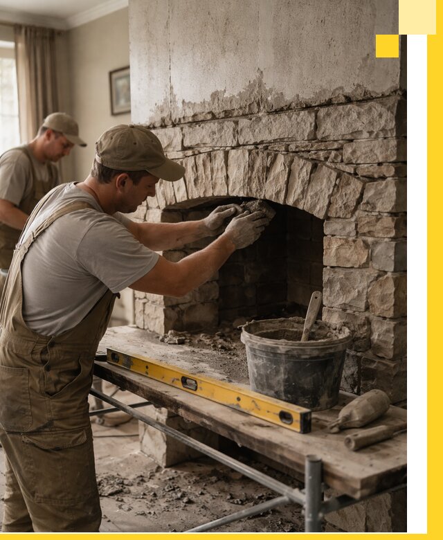 Изготовление каминов под ключ в Сегеже, монтаж и отделка