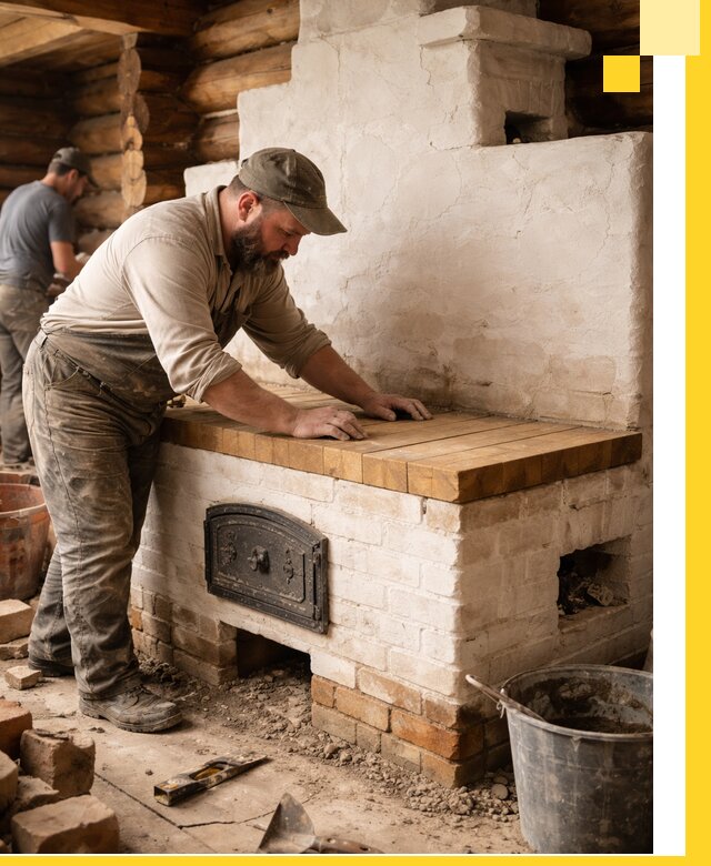 Проектирование и установка русской печи с лежанкой в Сегеже