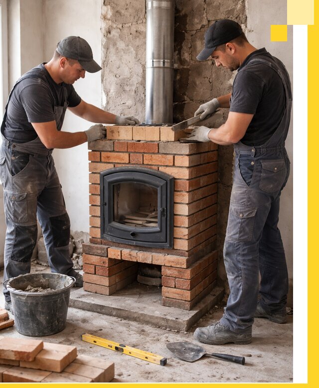 Монтаж печи камина под ключ в Сегеже с гарантией и пусконаладкой