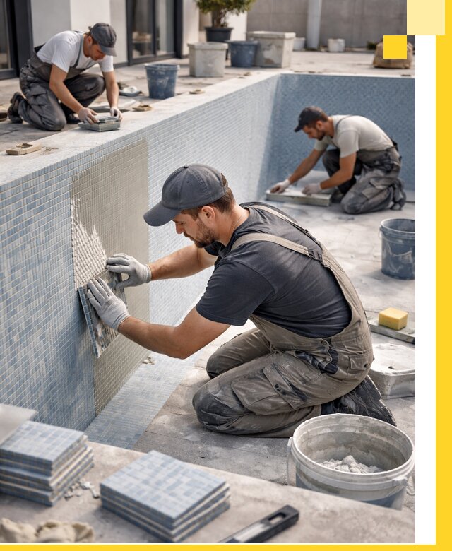 Облицовка бассейнов в Сегеже плитка мозаика гидроизоляция