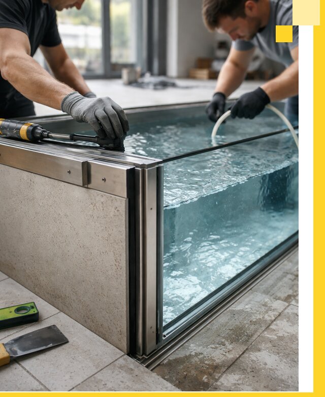 Проектирование и монтаж стеклянных бассейнов в Сегеже