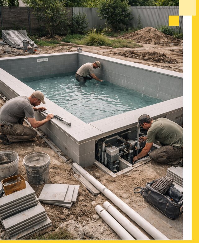 Строительство и монтаж бассейнов для дачи под ключ в Сегеже