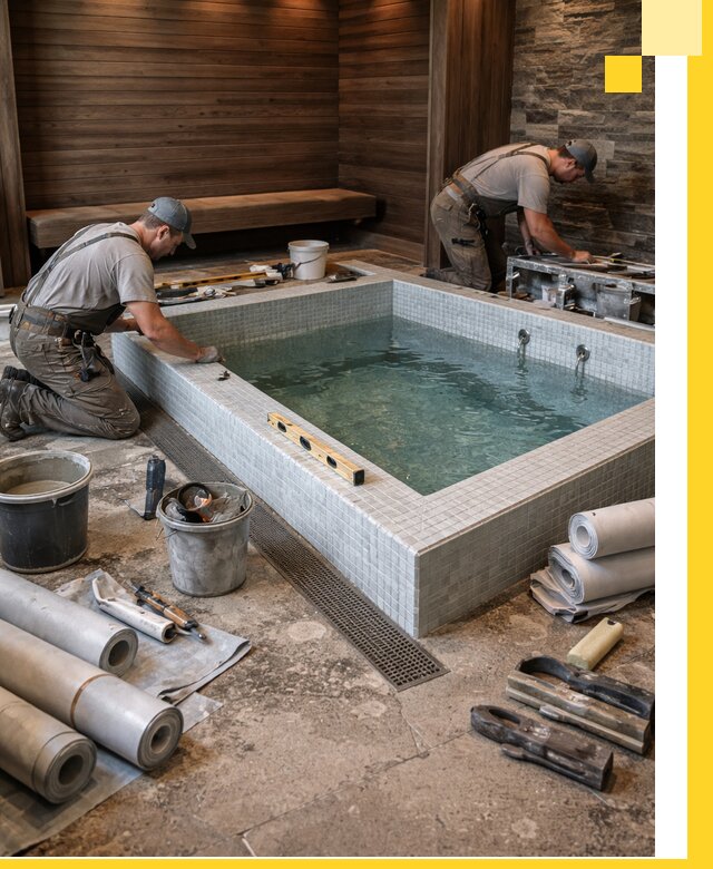 Установка и строительство бассейнов для сауны в Сегеже