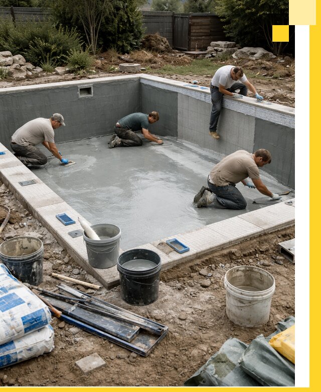 Изготовление и монтаж чаши бассейна под ключ в Сегеже