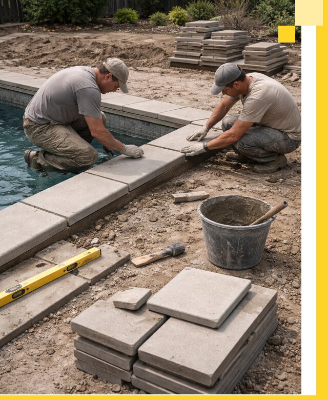 Установка и изготовление копингового камня для бассейнов в Сегеже