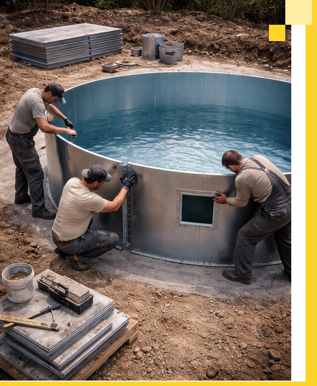 Круглые бассейны под ключ в Сегеже проектирование и монтаж