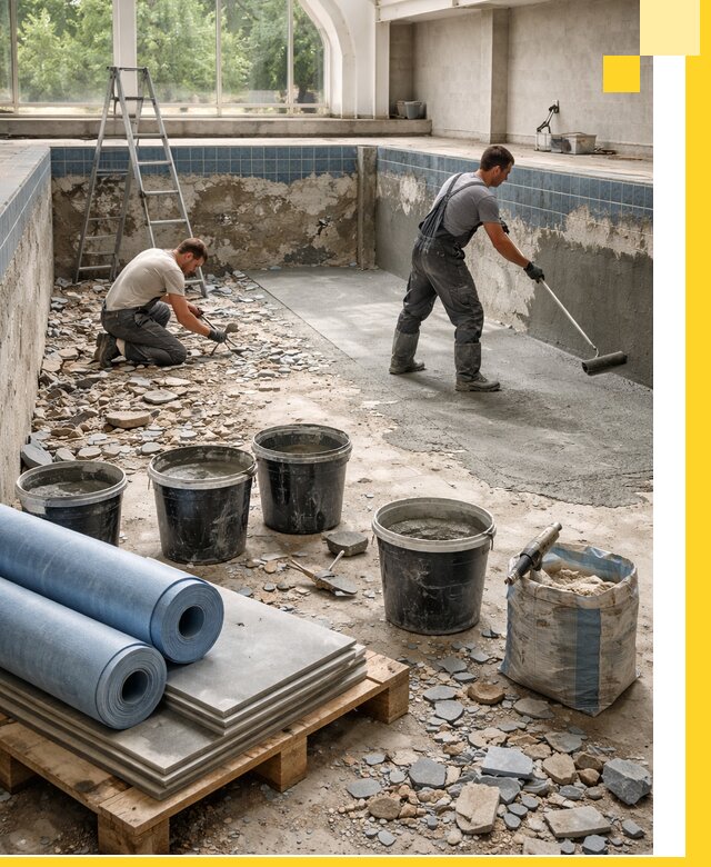 Реконструкция бассейнов в Сегеже: ремонт, гидроизоляция