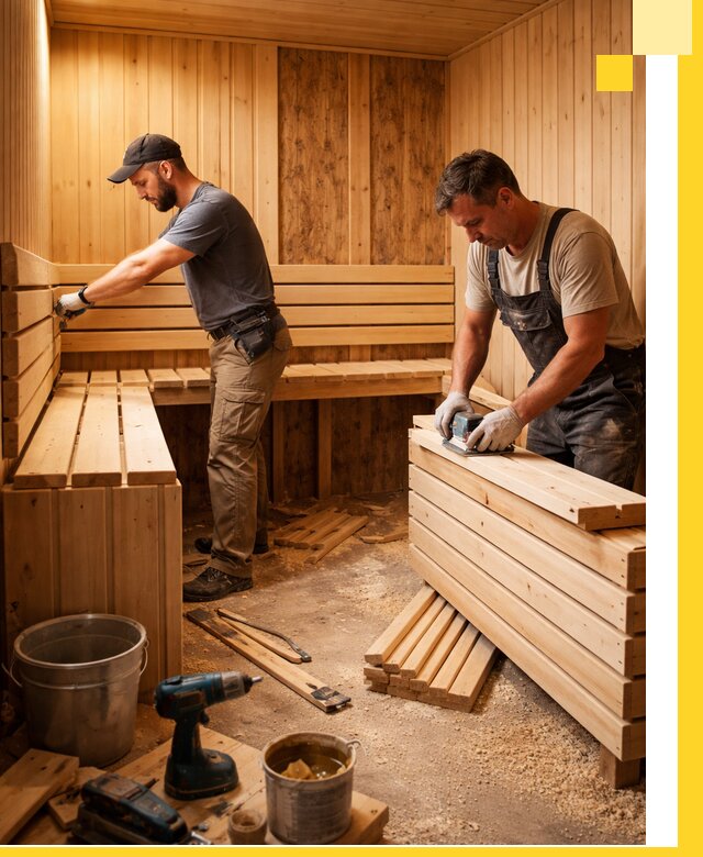 Профессиональный комплексный ремонт саун под ключ в Сегеже