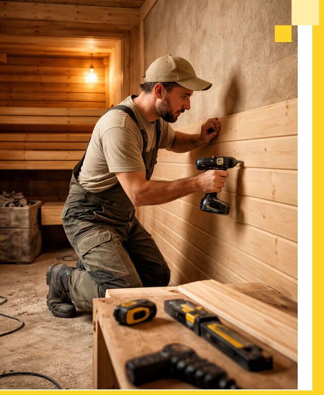 Профессиональная внутренняя отделка бани в Сегеже под ключ