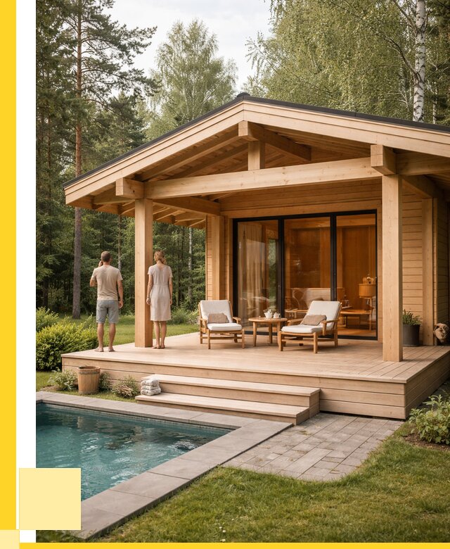 Бани с террасой под ключ в Сегеже от 624300 р. | ЭриданСгж