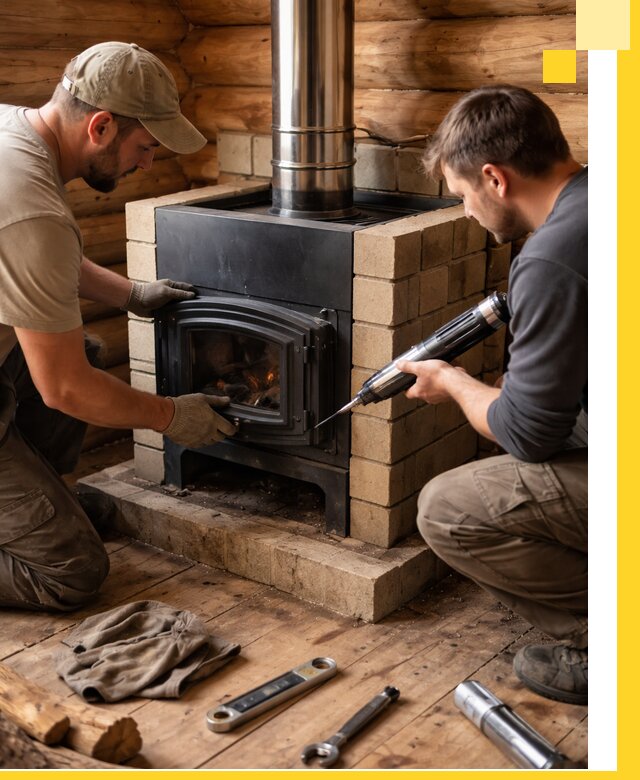 Монтаж и установка печи в бане под ключ с гарантией в Сегеже