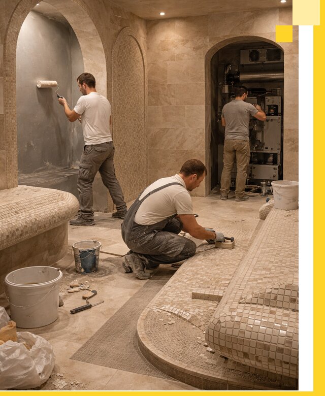 Строительство бани с хамамом и бассейном под ключ в Сегеже