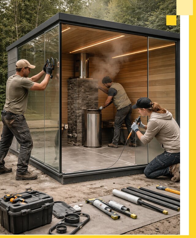 Проектирование и строительство стеклянных бань в Сегеже