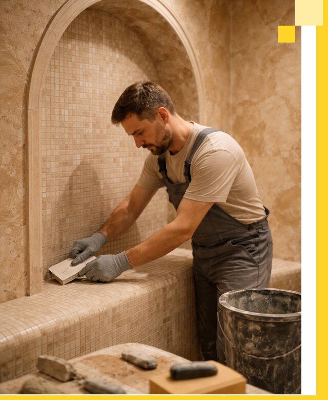 Профессиональная отделка хамамов с мозаикой под ключ в Сегеже