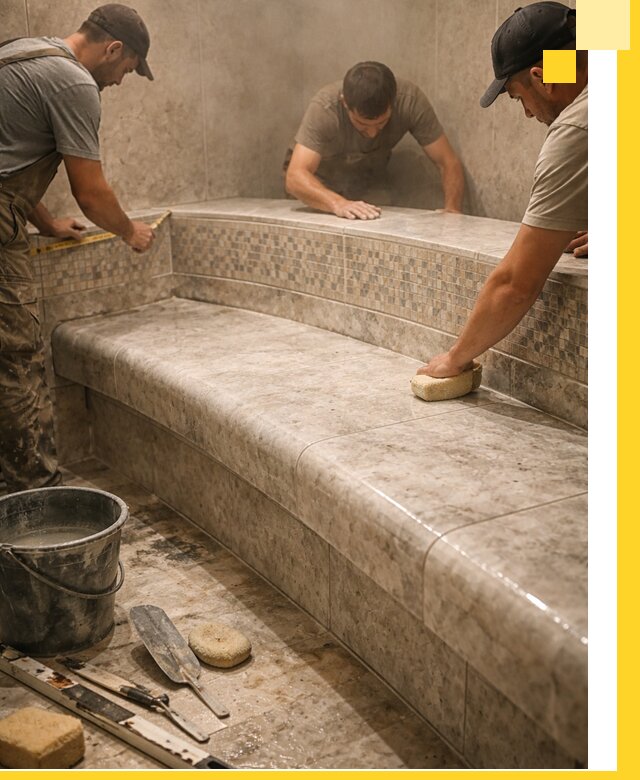 Изготовление и установка сидений для хамама в Сегеже